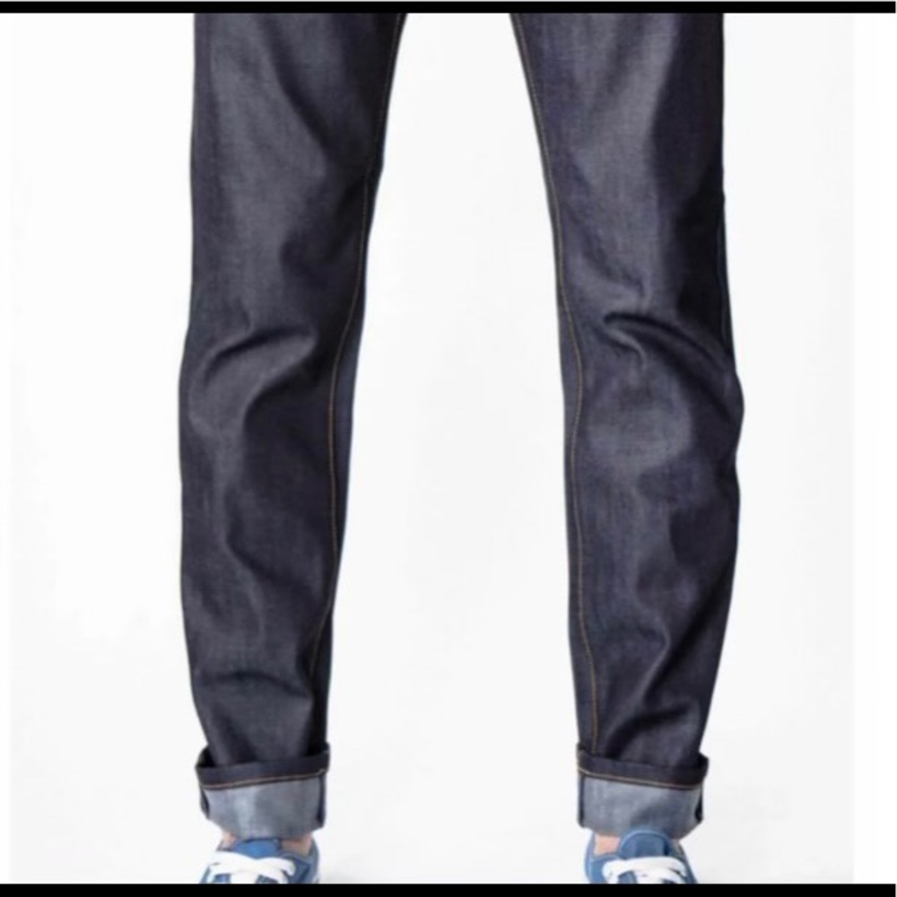 New! Clearance 🔥Mens Dark Blue Skinny Straight Denim Jean - Picture 4 of 6